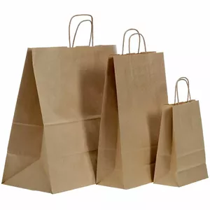 Papīra maisiņš PaperSeal 150-03749 ar vītām papīra rokturiem 180 x 80 x 220 mm brūns
