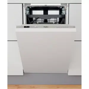Полновстраиваемая посудомоечная машина 45 см Whirlpool WSIC 3M27 C на 10 комплектов посуды, с 6 программами, уровнем шума 47 дБ и расходом воды 9 л