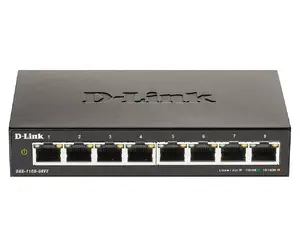 D-Link DGS-1100-08V2 Pārvaldāms L2 Gigabit Ethernet komutators ar 8 RJ-45 portiem un 16 Gbit/s komutācijas jaudu