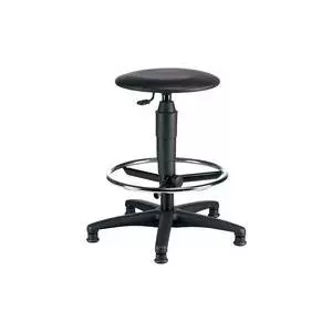 Darba krēsls-taburete Topstar Tec 60 — melns mākslīgā āda, modelis 72260 D10T, regulējams augstums