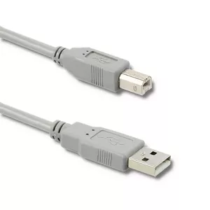 USB 2.0 kabelis QOLTEC 50393 — USB A uz USB B, 0.19 m, pelēks