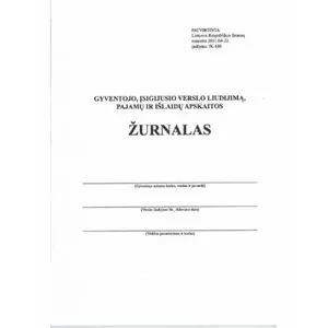 Grāmatvedības žurnāls A5 Nenurodyta Gyventojo 0720-065 — 36 lapas, kompakts ierakstiem