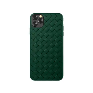 Protective soft case Devia for iPhone 11 Pro Max with woven pattern design, green