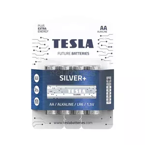 TESLA AA Silver+ LR06 sārmainās baterijas, AA (LR06) izmērs, iepakojumā 4 gab.
