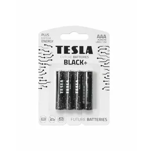 Baterijas TESLA AAA (LR03) melnas — 4 gab., alkaliskas