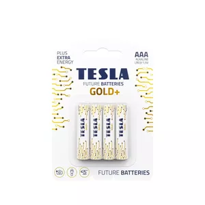 Alkāla AAA baterijas TESLA Gold+ LR03 1,5 V komplekts 4 gab.