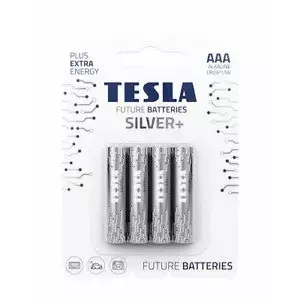 Baterijas AAA TESLA Silver+ LR03 4 gab. — sērskābā/alkalīna AAA izmērs, iepakojums 4 gab.