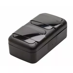 Divkārša elektriskā rozete Viko by Panasonic IP54 melna — hermētiska sienas rozete, 9055 5188