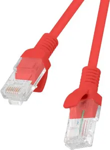 LANBERG Cat5e patch cable PCU5-10CC-0025-R, U/UTP (UTP), RJ-45–RJ-45, 0.25 m, red
