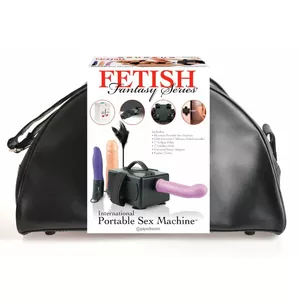 Pārnēsājama seksa mašīna Pipedream 05460970000 — kompakta ierīce ar barošanas adapteri, grūdienu regulēšana 75–183/min, 2 dildo, vibrators, piesūcekņi