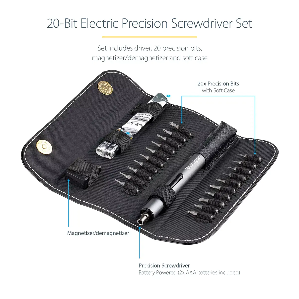Power screwdriver StarTech.com 20-Bit Electric Precision Screwdriver Set Photo 10