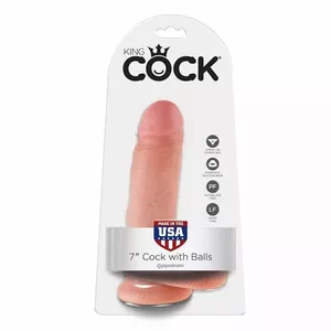 Дилдо KING COCK 7 DILDO FLESH WITH BALLS 17.8 CM