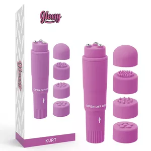 Portable pocket massager GLOSSY D-221114 — compact personal massager, weight 0.115 kg, purple