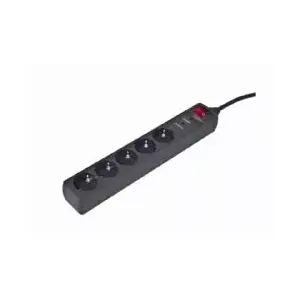 EnerGenie SPG5-C-5 Surge Protector with 5 AC Outlets, 250 V, 250 J Surge Energy Rating, 1.5 m Cable, Black