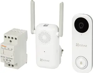 EZVIZ DB1C Smart Video Doorbell with Chime and Transformer Kit White IP65 1536p Wi-Fi
