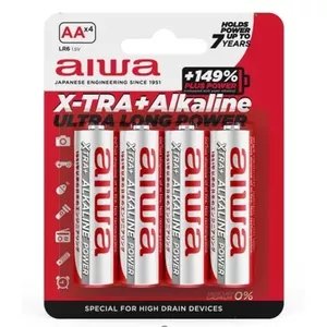 Vienreizējās lietošanas sārmainā baterija Aiwa X-TRA+ AA (LR06) 1,5 V, 4 gab.
