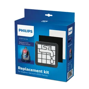 Philips XV1220/01 Rezerves filtru komplekts 2000. sērijas cilindriskiem putekļu sūcējiem ar izplūdes un mazgājamiem motora filtriem