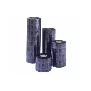 TSC Vasks/Sveķu termopārneses lenta 110 mm Platums 25.4 mm Kodols 50 m Garums Ārējā tinumakrāsa Plakanā galviņa Melna 2 ruļļi kastē