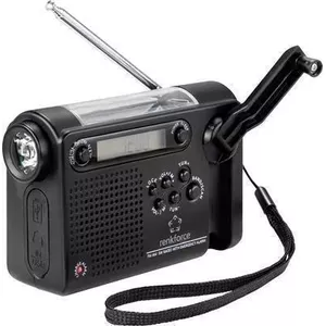 Portatīvais radio Renkforce RF-CR-200 — ar uzlādējamu akumulatoru, saules un roku dinamometru