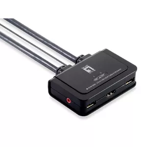 KVM slēdzis LevelOne 2-Port USB HDMI kabelis
