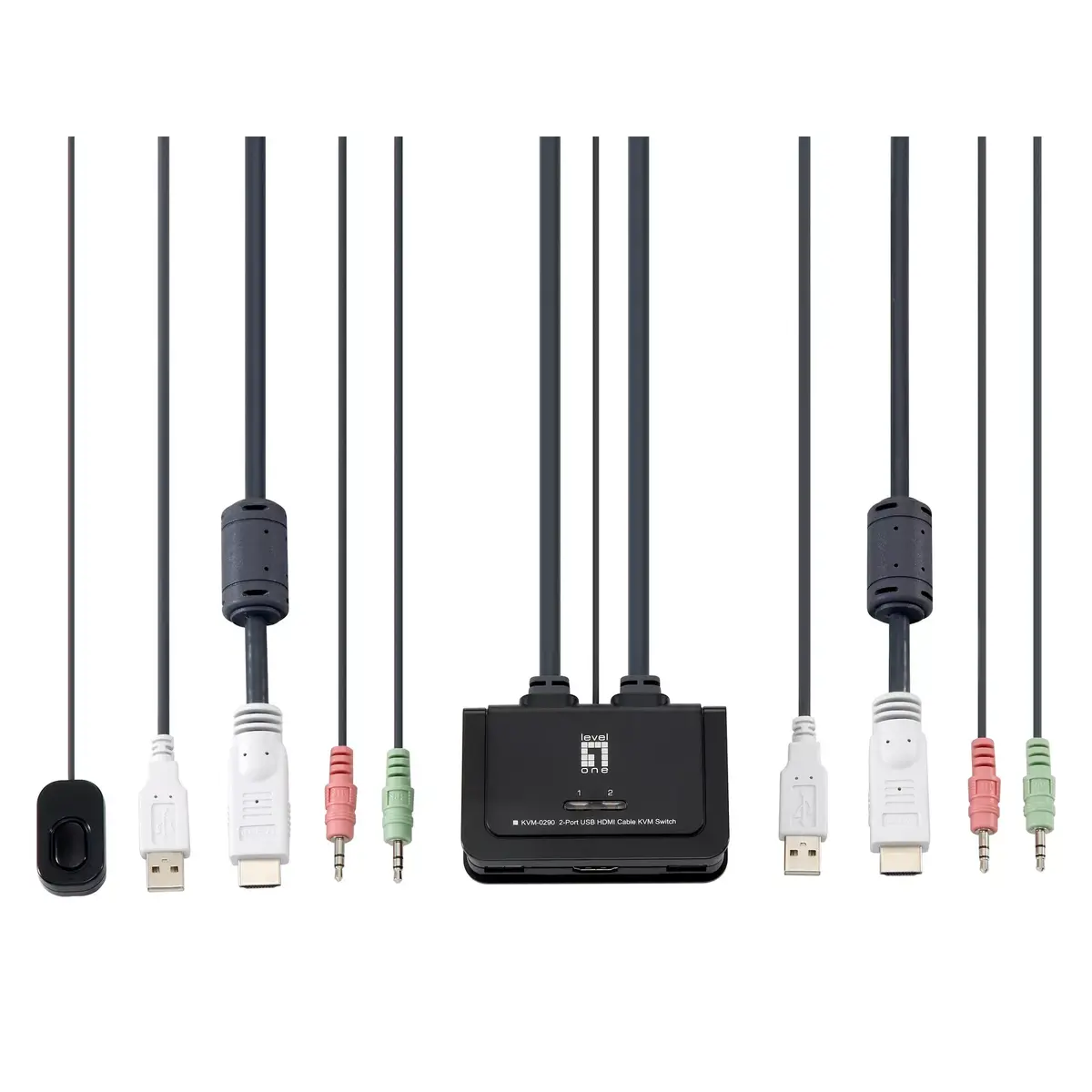 KVM slēdzis LevelOne 2-Port USB HDMI kabelis Photo 2