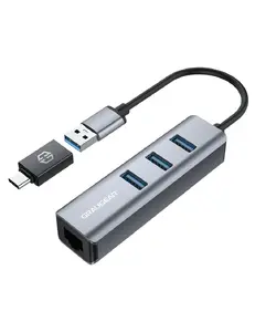 GRAUGEAR USB hubs G-HUB31L-A — USB 3.2 Gen 1 Type-A host, 3x USB 3.2 Gen 1 Type-A porti un RJ-45, 5000 Mbit/s