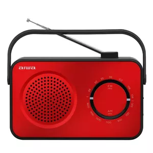 Aiwa R-190RD Pārnēsājams analogais radio AM un FM melnā un sarkanā krāsā ar 2 W jaudu un ārējo antenu