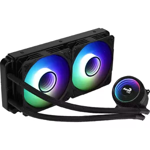 All-in-one liquid cooler AEROCOOL MIRAGEL240 — 240mm radiator, copper pump block, LED multi, 120x120x25mm fans