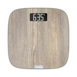 Elektroniskie personiskie svari Tefal Origin PP1600 ar LCD displeju, 160 kg maksimālo svaru, 100 g precizitāti un koka dizainu