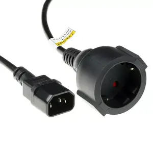 ACT AK5219 Strāvas kabelis C14 uz F tipa sievišķo 10A 250V melns 0.6 m