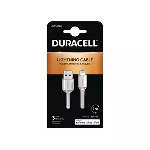 Кабель Duracell Sync/Charge 1 метр белый USB A на Lightning