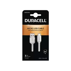Кабель для синхронизации и зарядки Duracell 2 метра белый USB A Micro-USB A