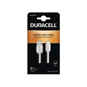 Кабель для синхронизации/зарядки Duracell 1 метр белый USB A Micro-USB A