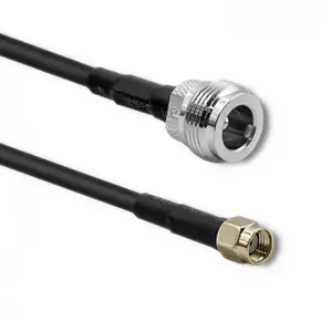 Коаксиальный кабель QOLTEC 57030 RG-58 1 м с разъёмами N-type — RP-SMA, чёрный