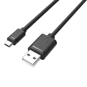 USB kabelis Unitek Y-C451GBK — USB A uz Micro-USB B, USB 2.0, 1 m, melns