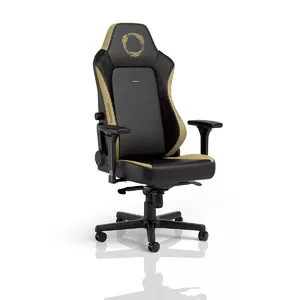 noblechairs HERO datorspēļu krēsls melnā krāsā ar polsterētu sēdekli, ritentiņiem un maksimālo lietotāja svaru 150 kg
