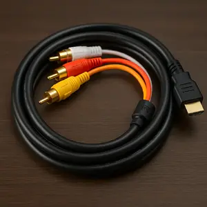 HDMI A (male) to 3 RCA AV cable OMEGA RF-3RCA-HDMI, 1 m, black