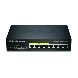 Neadministrēts slēdzis D-Link DGS-1008P/E, L2, 8 porti, PoE