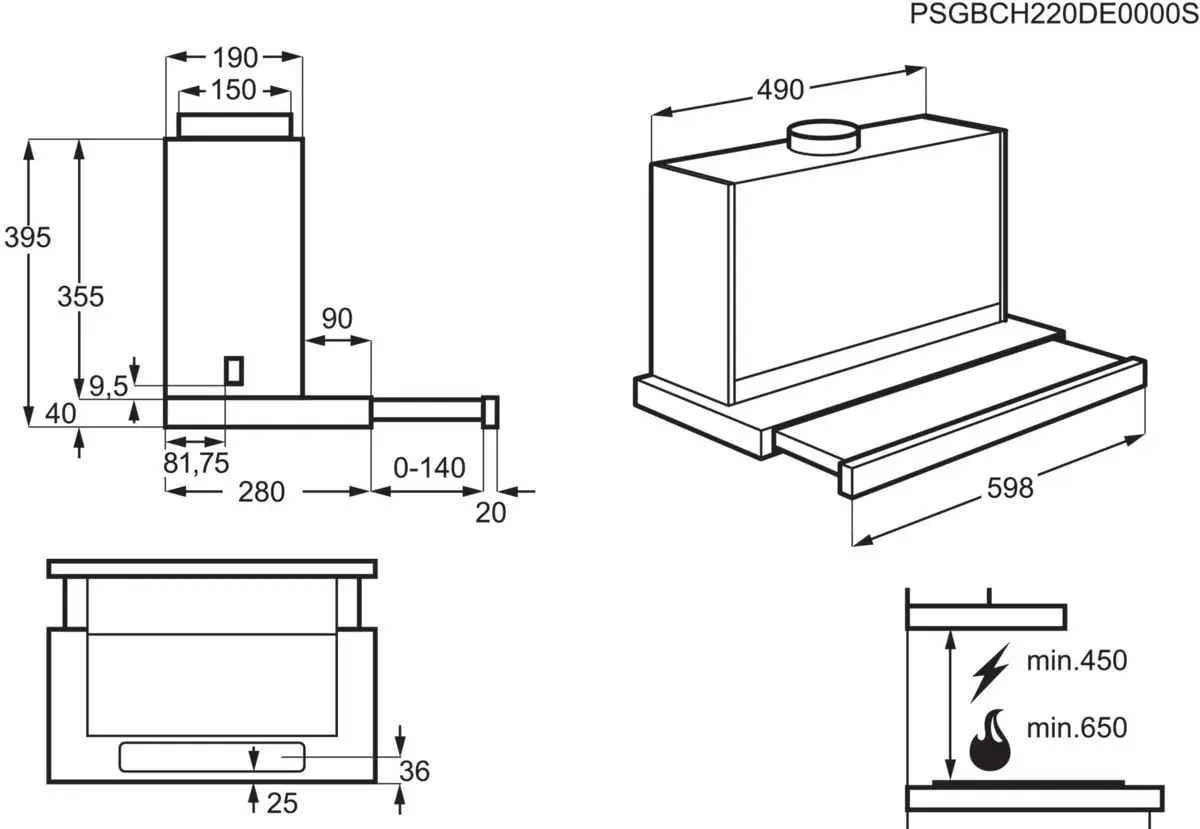 Electrolux LFP416X daļēji iebūvēts tvaika nosūcējs Photo 19