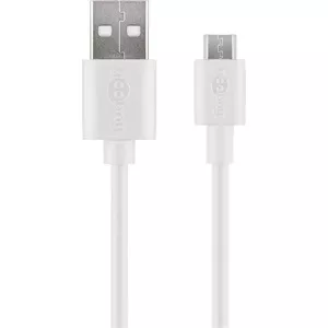 Goobay USB kabelis USB 2.0 1m USB A Micro-USB B balts