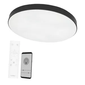 Griestu lampa TOPE BOSTON2X60W D80RC LED melna, 2×60W, apaļa Ø80 cm