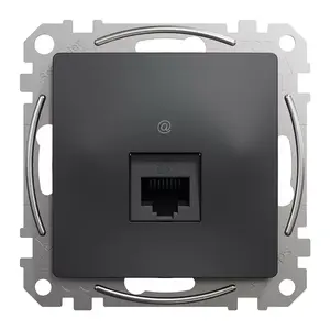Розетка для компьютера Schneider Electric SDD114461 антрацит — настенная с разъёмом RJ45/USB