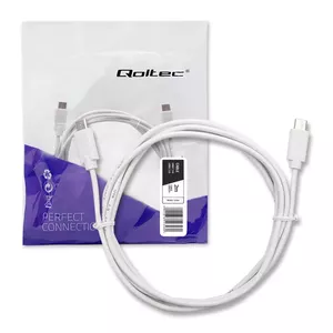 USB C uz USB C kabelis QOLTEC 52346 — USB 2.0, 2 m, balts