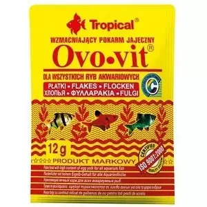 Tropical OVO-VIT Olbaltumu saturoša pārtika akvārija zivīm pārslās 12g