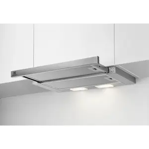 Вытяжка полувстраиваемая выдвижная Electrolux LFP326S серая и нержавеющая сталь 410 м3/ч 3 скорости светодиодное освещение