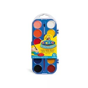 Akvareļu krāsas Carioca Multi Palette 12 gab. — ūdens bāzes, pārnēsājama palete, 12 krāsas