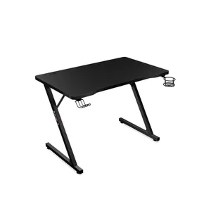 Taisns spēļu galds Huzaro Hero 1.8 Black — MDF virsma 1000×600×700 mm, tērauda rāmis, krūzītes turētājs