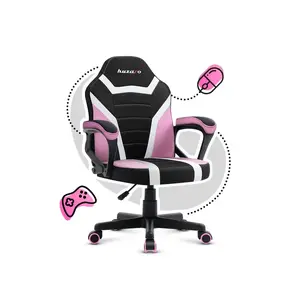 PC spēļu krēsls huzaro Ranger 1.0 Pink Mesh — bērnu sēdeklis, auduma polsterējums sēdeklim un atzveltnei, tērauda rāmis, augstums 94 cm, max svars 130 kg