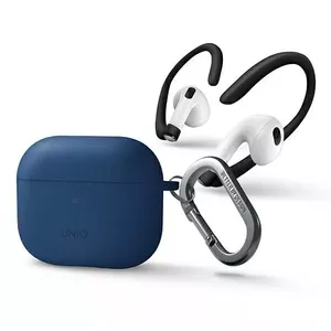 Silikona aizsargvāciņš ar ausu āķiem AirPods 3 — Uniq Nexo, zils