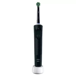 Rotējošā zobu birste BRAUN Oral‑B Vitality Pro Black — 3 režīmi, apaļa uzgalis, uzlādējama, Bluetooth, ceļojumu maciņš